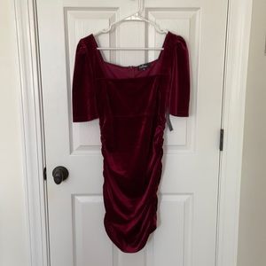 All the Sass Wine Red Velvet Mini Dress